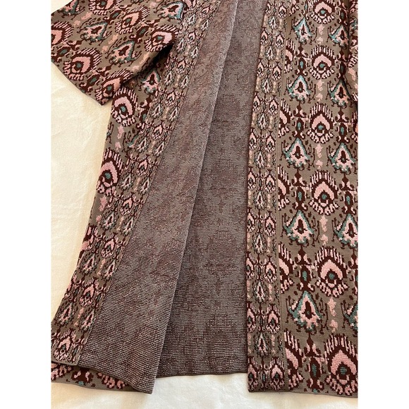 Zara Knit Kimono Coat Special Edition Jacquard Knit Size L Boho Sweater - Picture 12 of 14